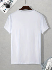 Letter RESPECT Pattern Printed Men's T-shirt, Patterned T-shirt Men's Summer Clothing, Men's Clothing