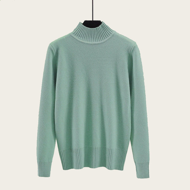 Outer Wear Half High Neck Loose Sweater Women Thicken Plus Size