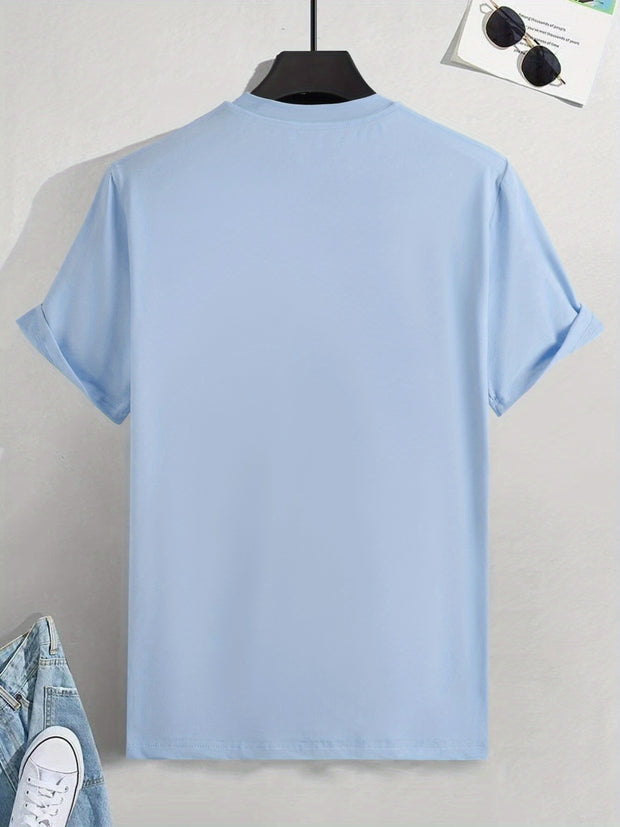 Letter RESPECT Pattern Printed Men's T-shirt, Patterned T-shirt Men's Summer Clothing, Men's Clothing